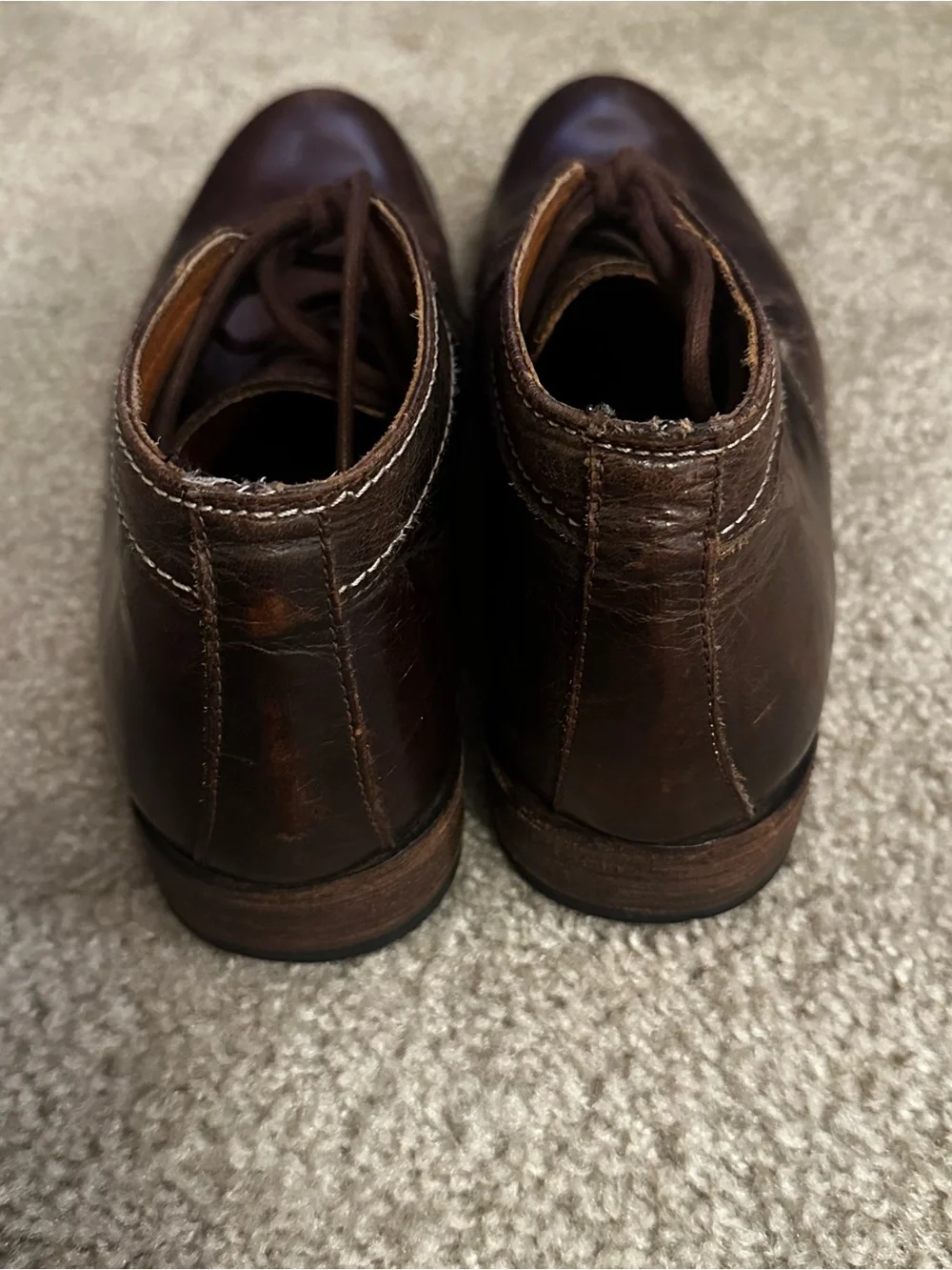 Bed Stu Brown Distressed Leather Cobbler Series Boots Chukka 8.5 Lace Up Mens
